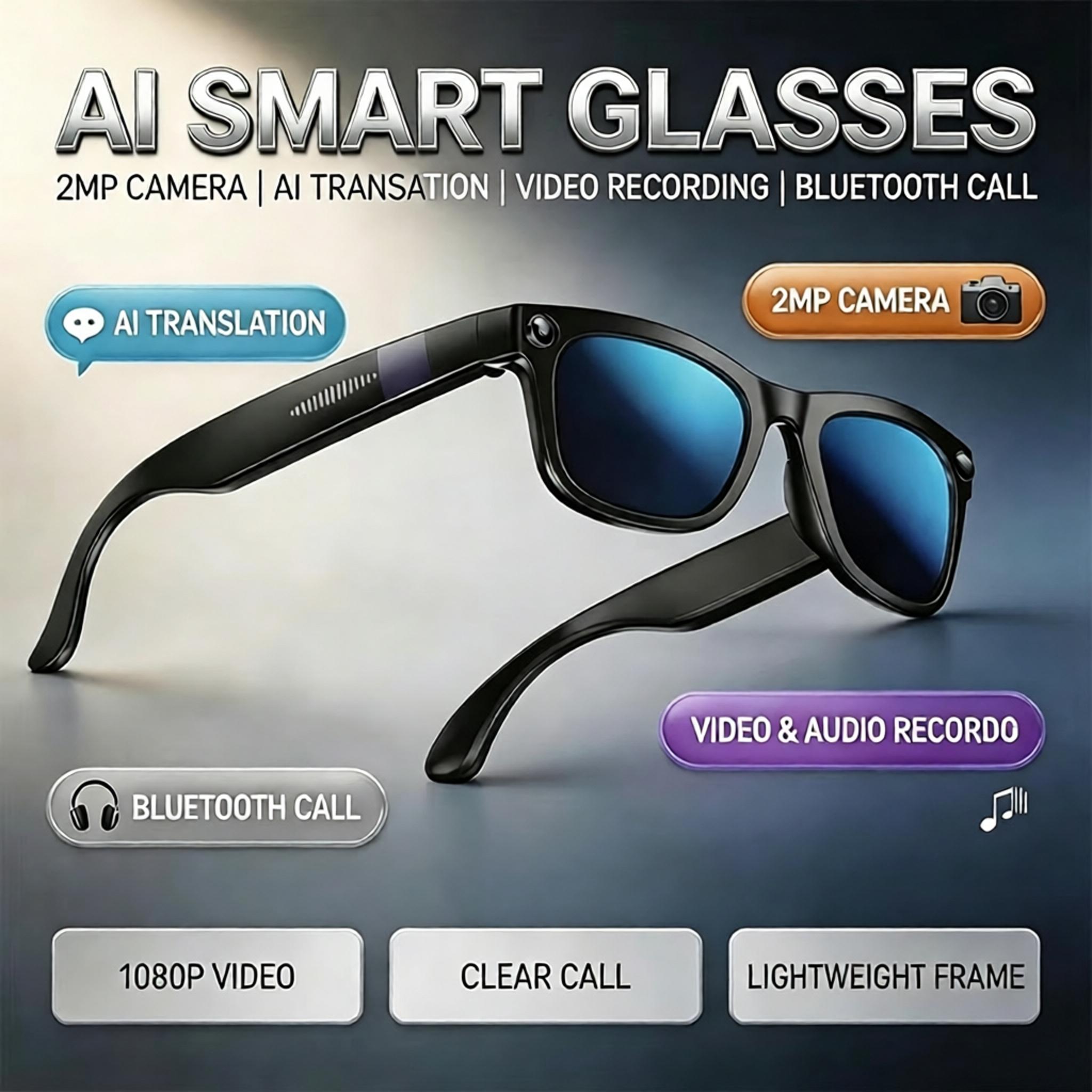 Audio Music Voice - New AI Bluetooth Smart Glasses With