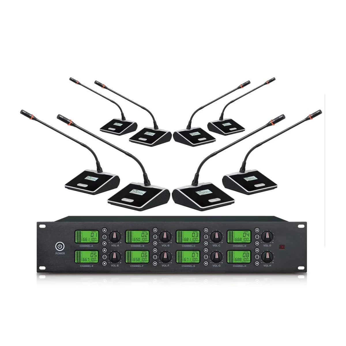 Xlr Microphone Condenser - Raptor-F22 8 Ways Wireless Conference Microphone