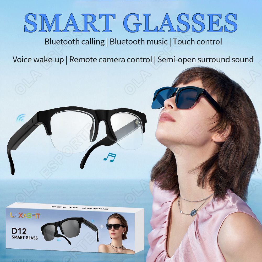 AI Smart Glasses HD Audio Blue - Audio Music Voice ulasan dan harga