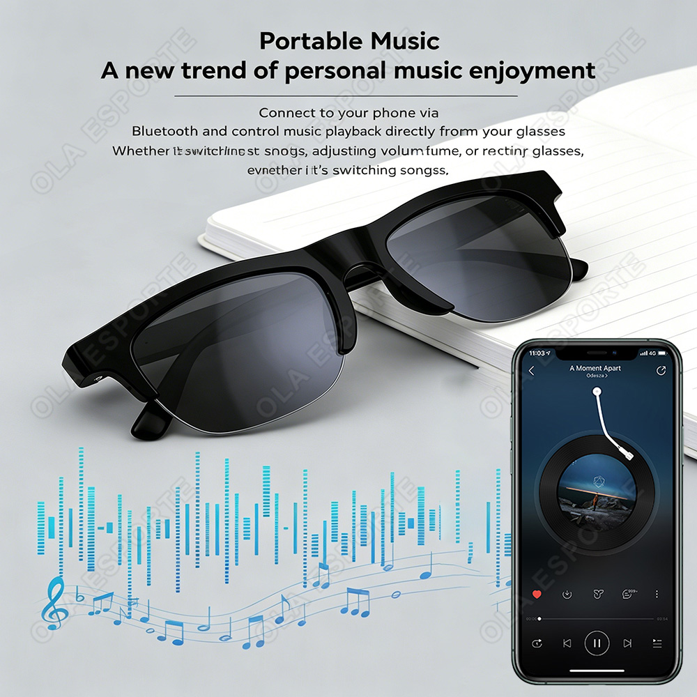AI Smart Glasses HD Audio Blue - Audio Music Voice ulasan dan harga