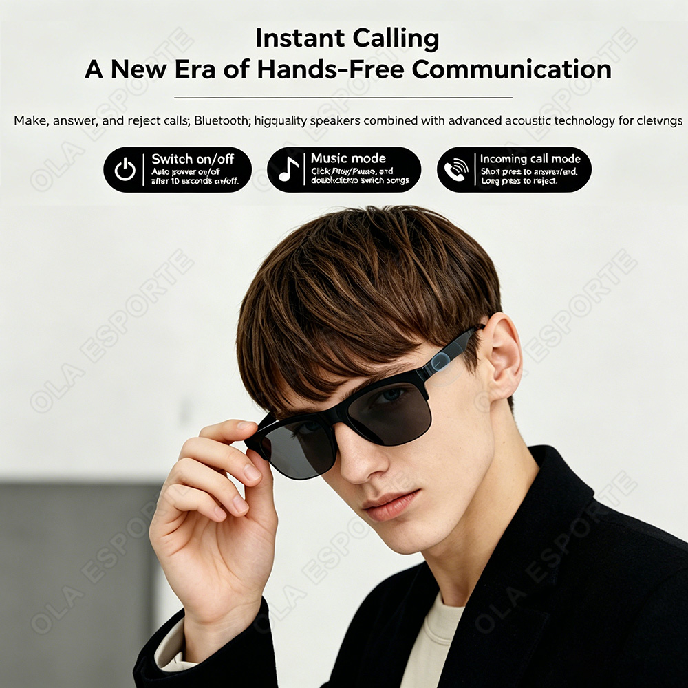 AI Smart Glasses HD Audio Blue - Audio Music Voice ulasan dan harga