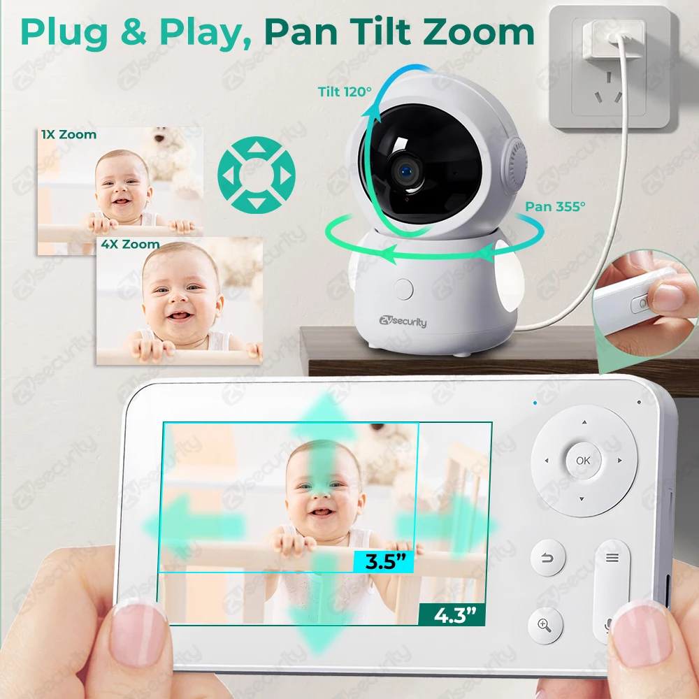 2K WiFi Baby Monitor with Scre - Audio Music Google ulasan dan harga