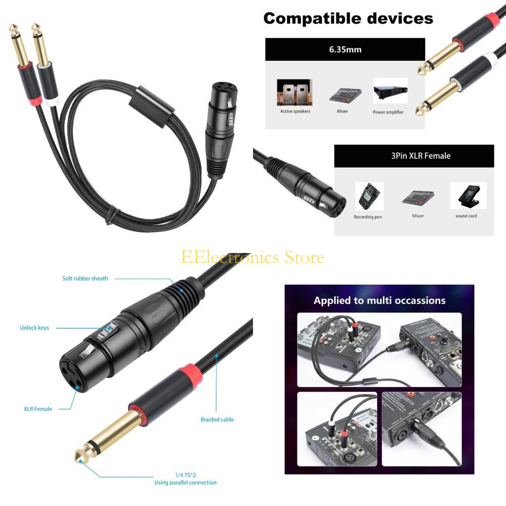 B03C 2x6.35mm 1/4inch to 3Pin  - Audio And Music Splitter ulasan dan harga