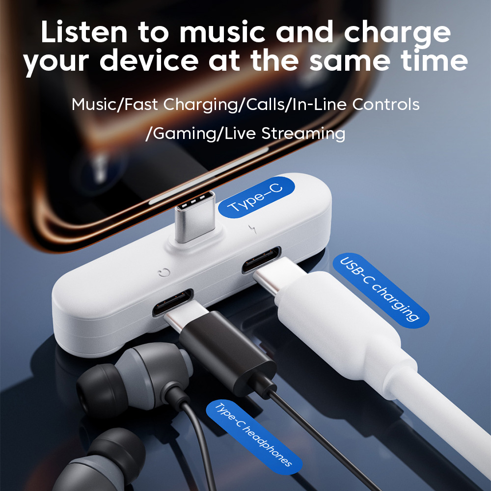 2 in 1 USB C Headphone Adapter - Audio And Music Splitter ulasan dan harga