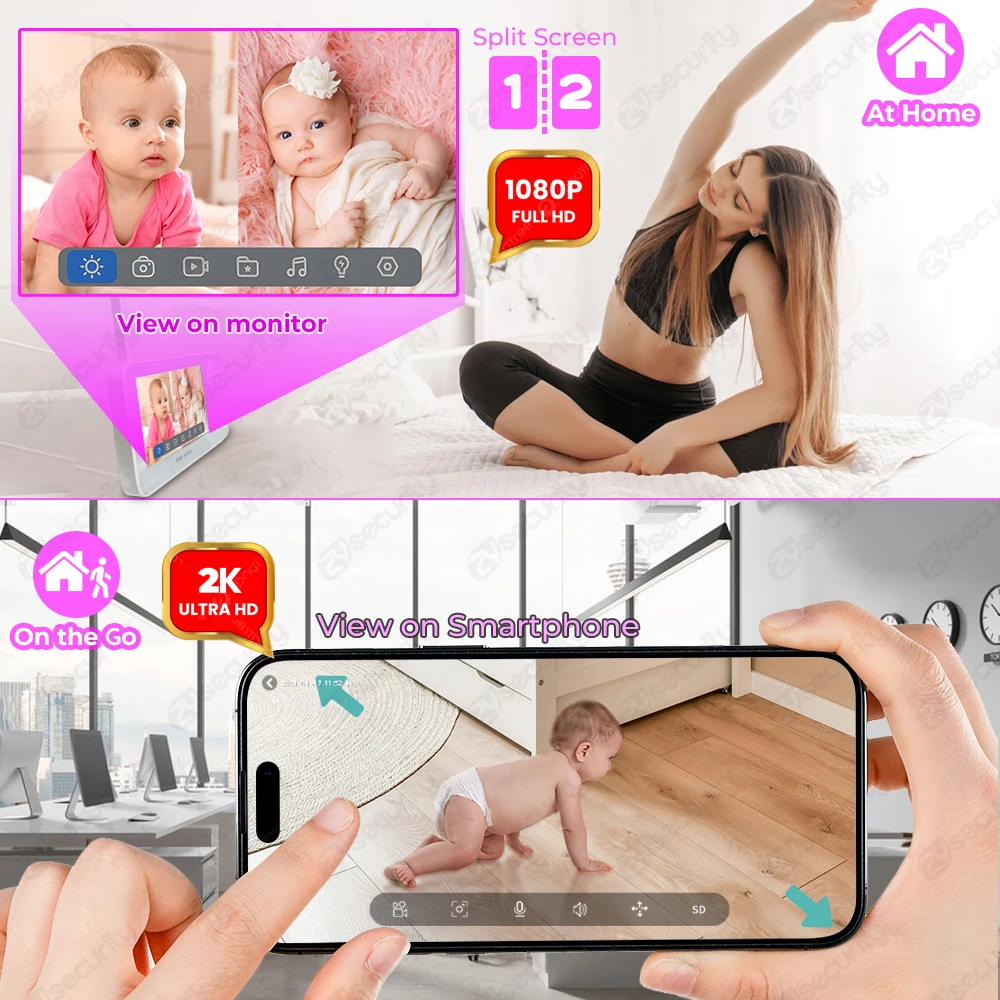 WiFi Baby Monitor with Two Cam - Audio Music Google ulasan dan harga
