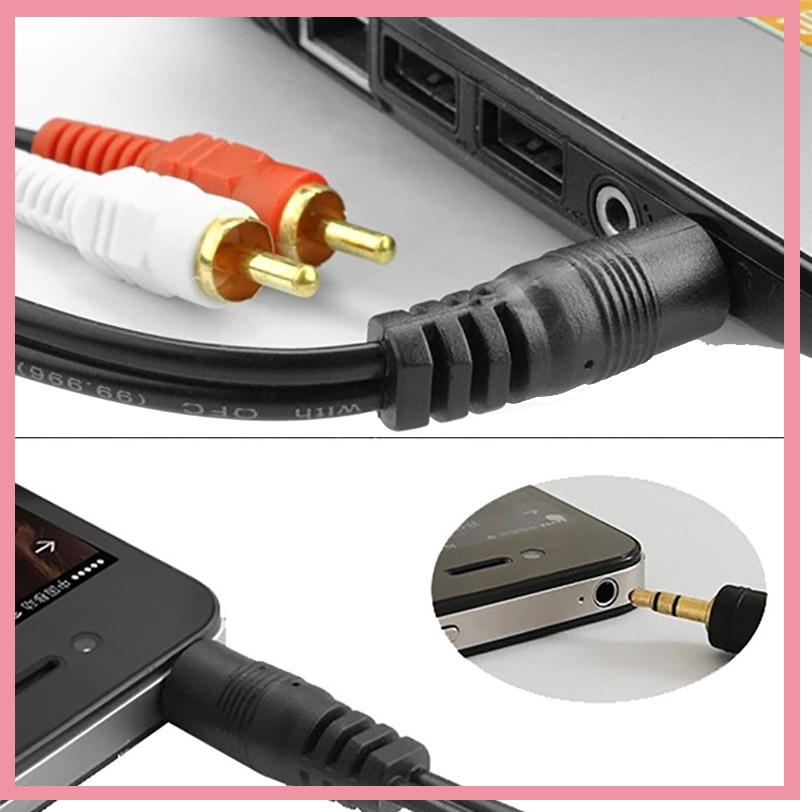 3.5mm Stereo Male Plug to 2 RC - Audio And Music Splitter ulasan dan harga