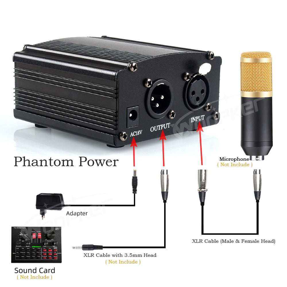 Woopker 48V Phantom Power Supp - Xlr Microphone Condenser ulasan dan harga